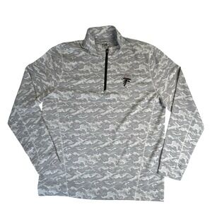 Cutter & Buck Atlanta Falcons Traverse Camo Print 1/4 Zip Pullover Top Sz L $115